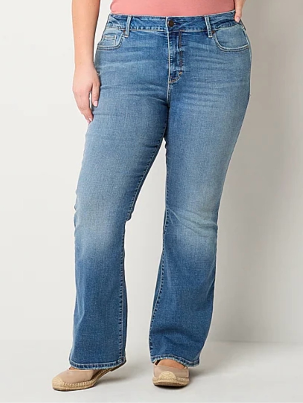 a.n.a High-Rise Flare Leg Jeans - Dark Blue